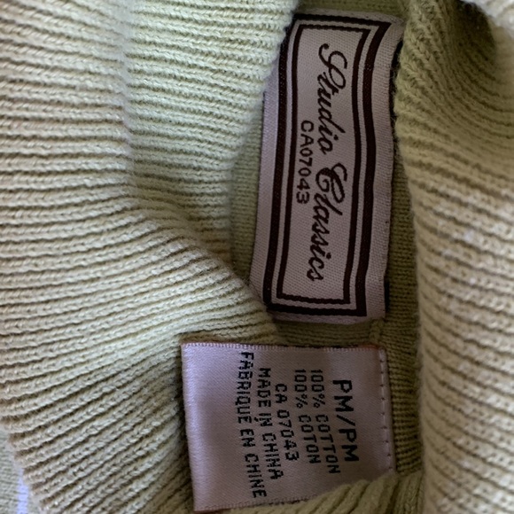 Turtleneck, 100% cotton, long sleeve, striped, size Petite Medium - Picture 2 of 2